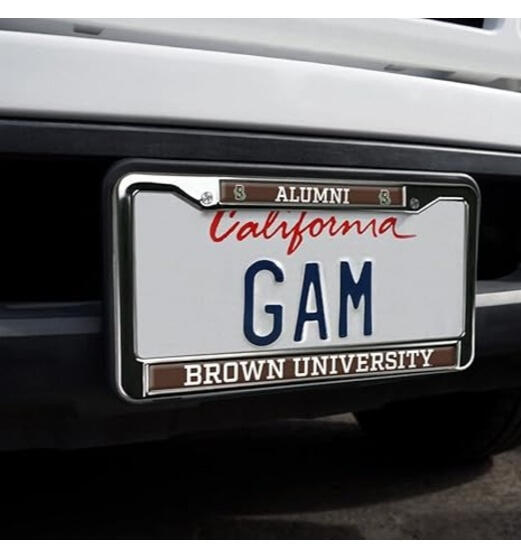 brown alumni metal license plate frame brown alumni metal license plate frame